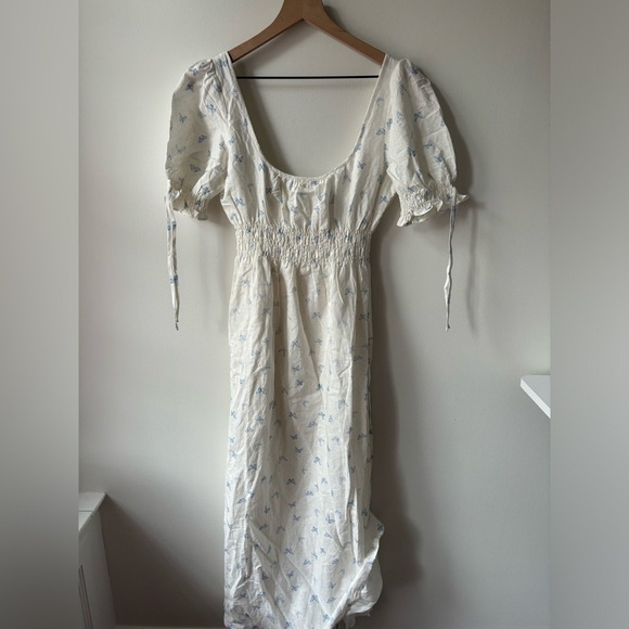 Charlie Holiday Isabella Linen Blend Butterfly print Maxi Dress‎ Sz 6 - Picture 4 of 10